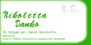 nikoletta danko business card